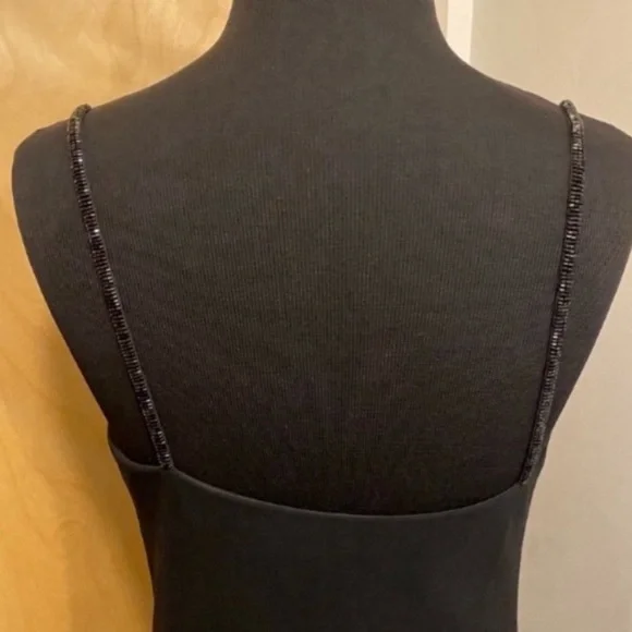 Banana Republic Black Elegant Dress With Beaded Spaghetti Straps Women’s Size 8